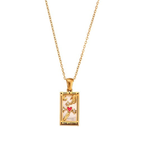 Tarot Pendant Necklace - 18k Gold Plated Stainless Steel