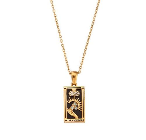 Tarot Pendant Necklace - 18k Gold Plated Stainless Steel