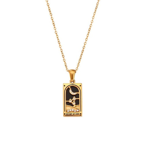 Tarot Pendant Necklace - 18k Gold Plated Stainless Steel