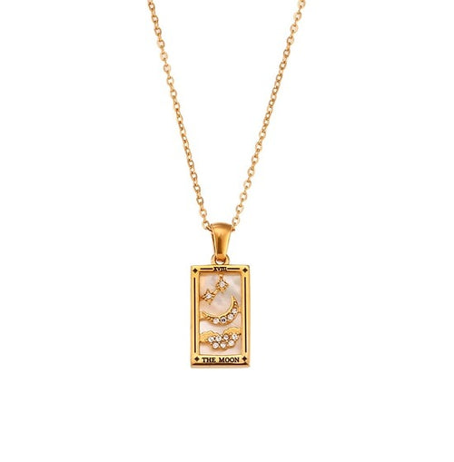 Tarot Pendant Necklace - 18k Gold Plated Stainless Steel